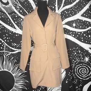 Kit & Sky Women’s Juniors' Cargo Pocket Trench Dress Taupe Size S  NWT